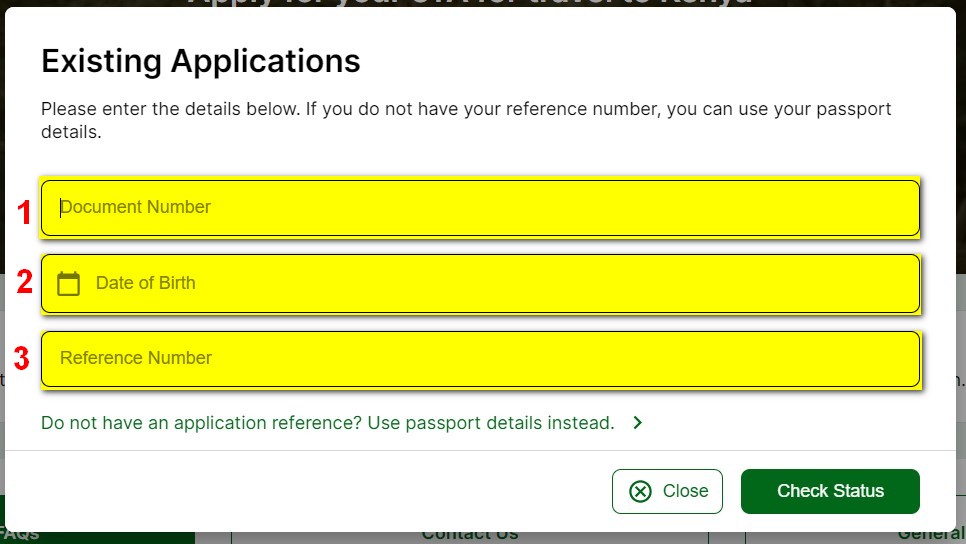 kenya e-visa status check